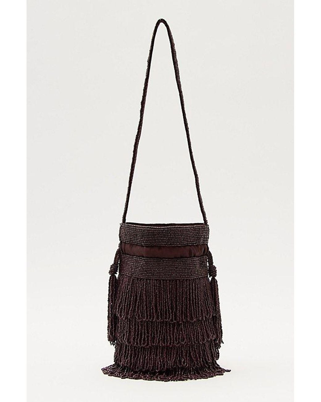 Free People White Luna Luna Beaded Crossbody Bag