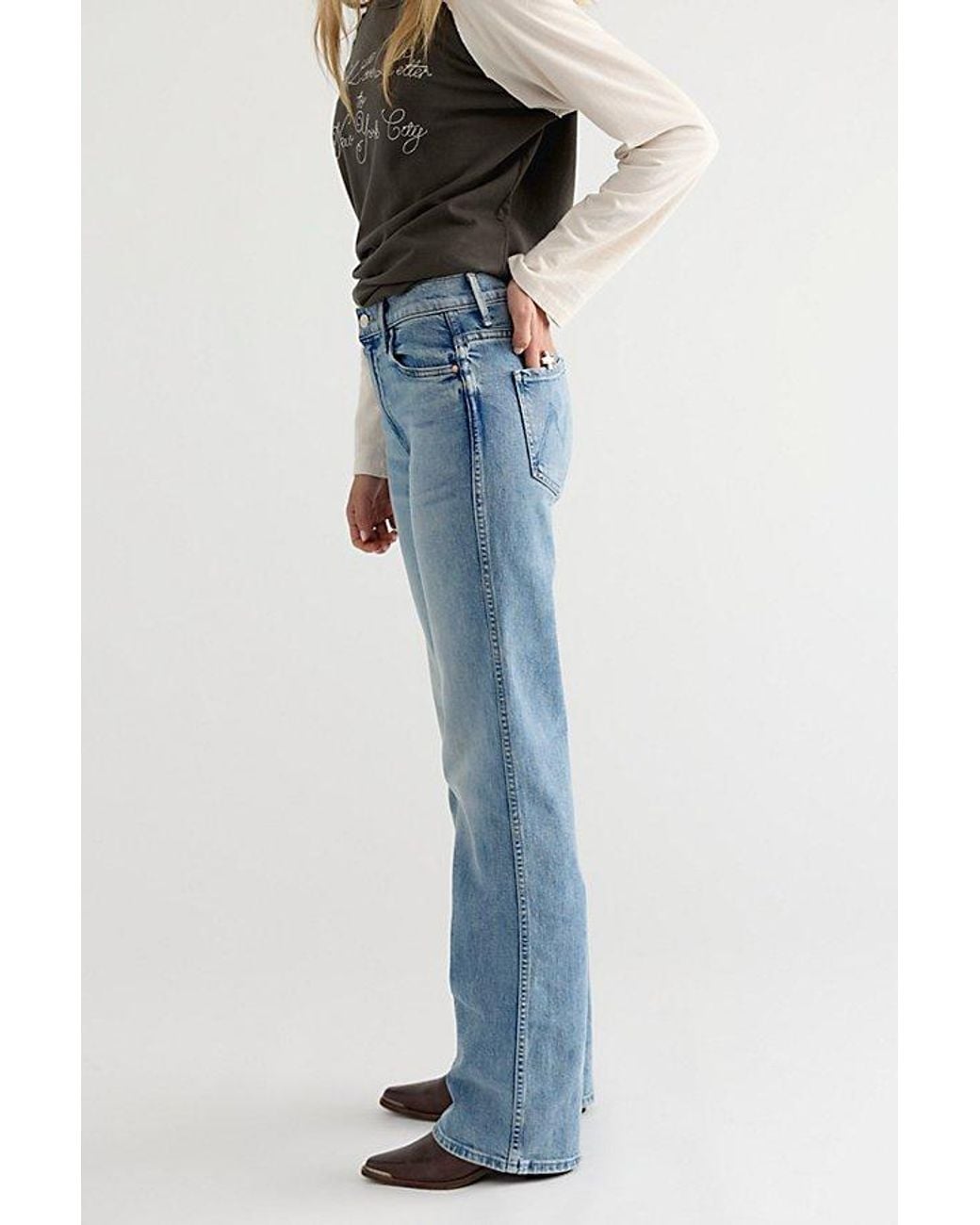 Mother Blue The Kick It Double Sneak Jeans