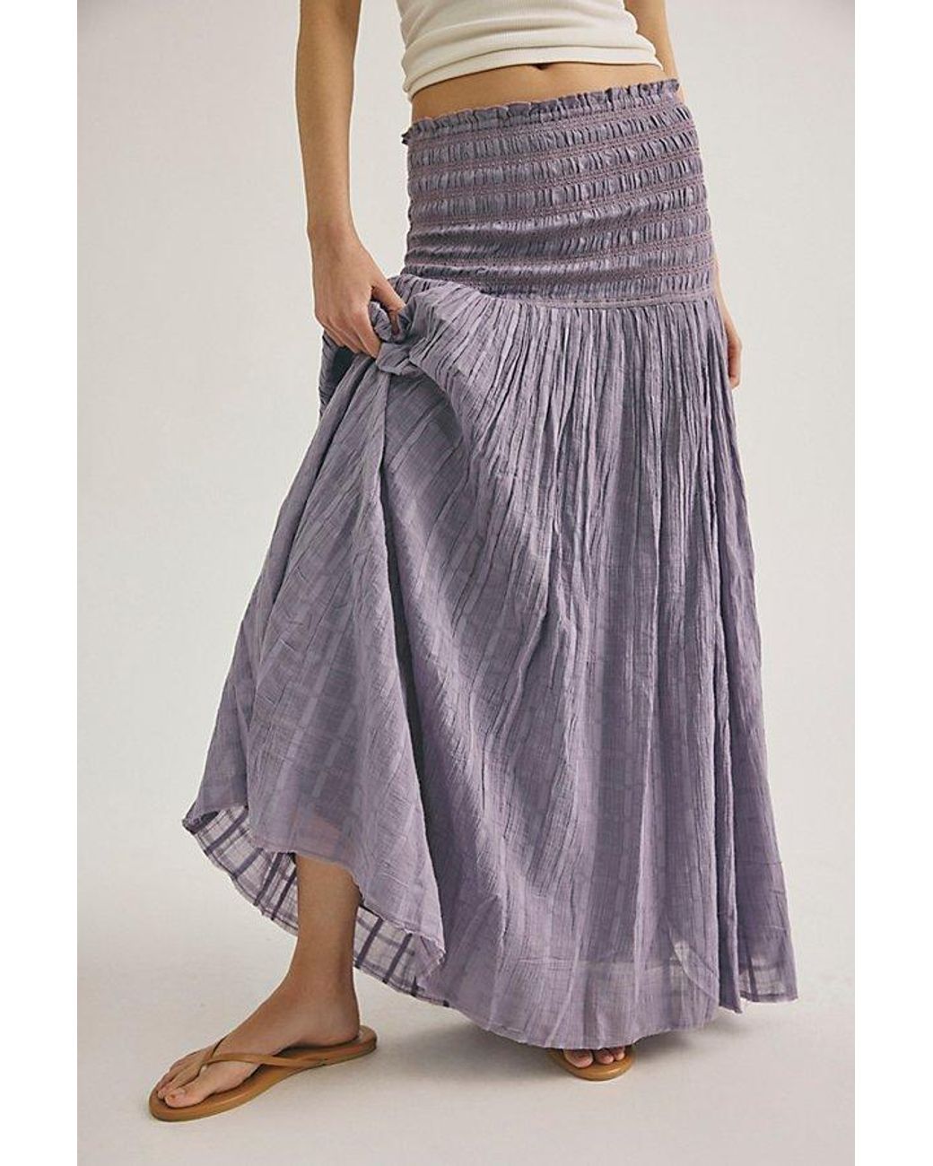 Free People Purple Raven Solid Convertible Maxi Skirt