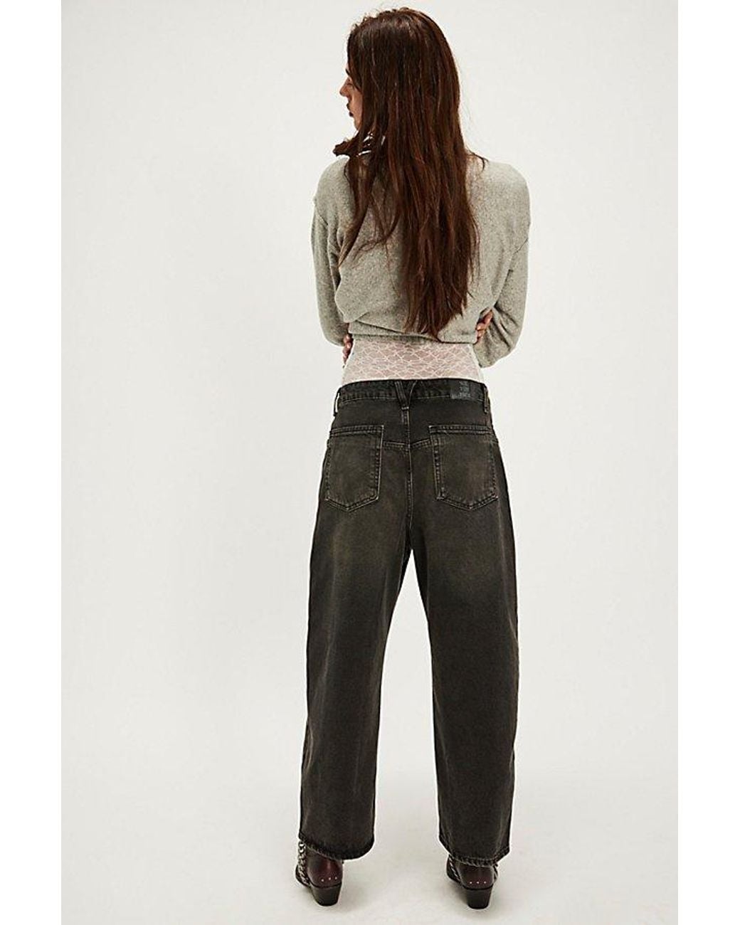 Free People White Deep Trance Dropped Boyfriend Jeans
