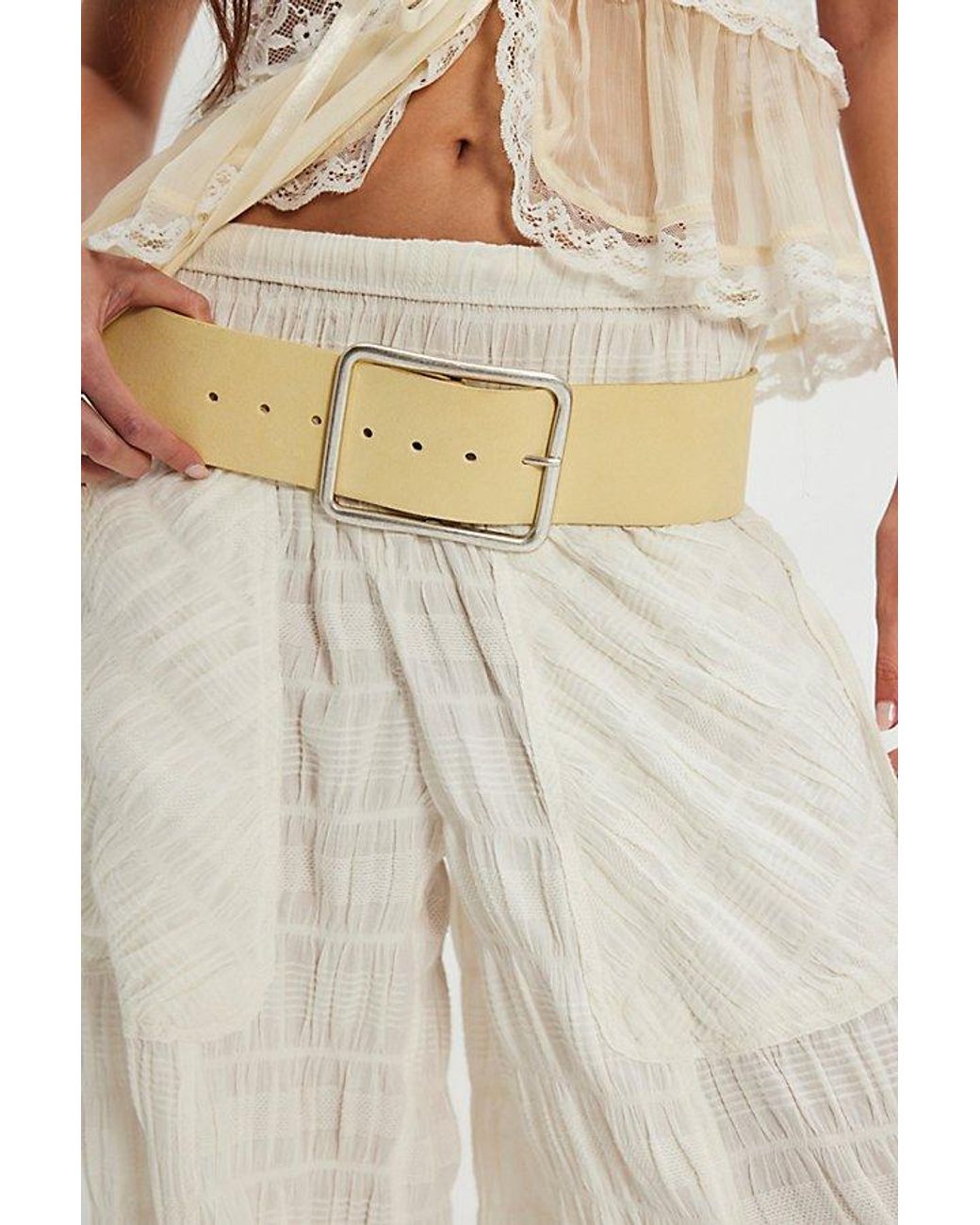 Free People Suede Hex Hip Belt in Natural | Lyst display picture 1