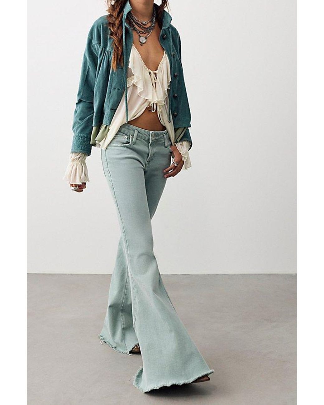 Free People Multicolor We The Free Emre Low-Rise Flare Jeans