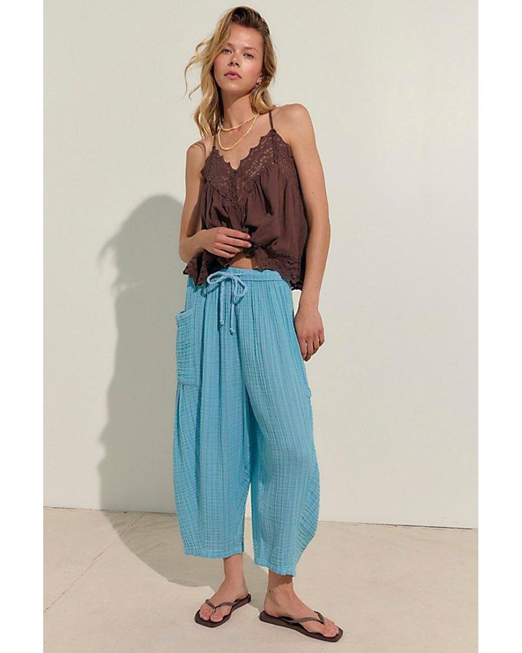 free-est Blue Quinn Striped Pants By
