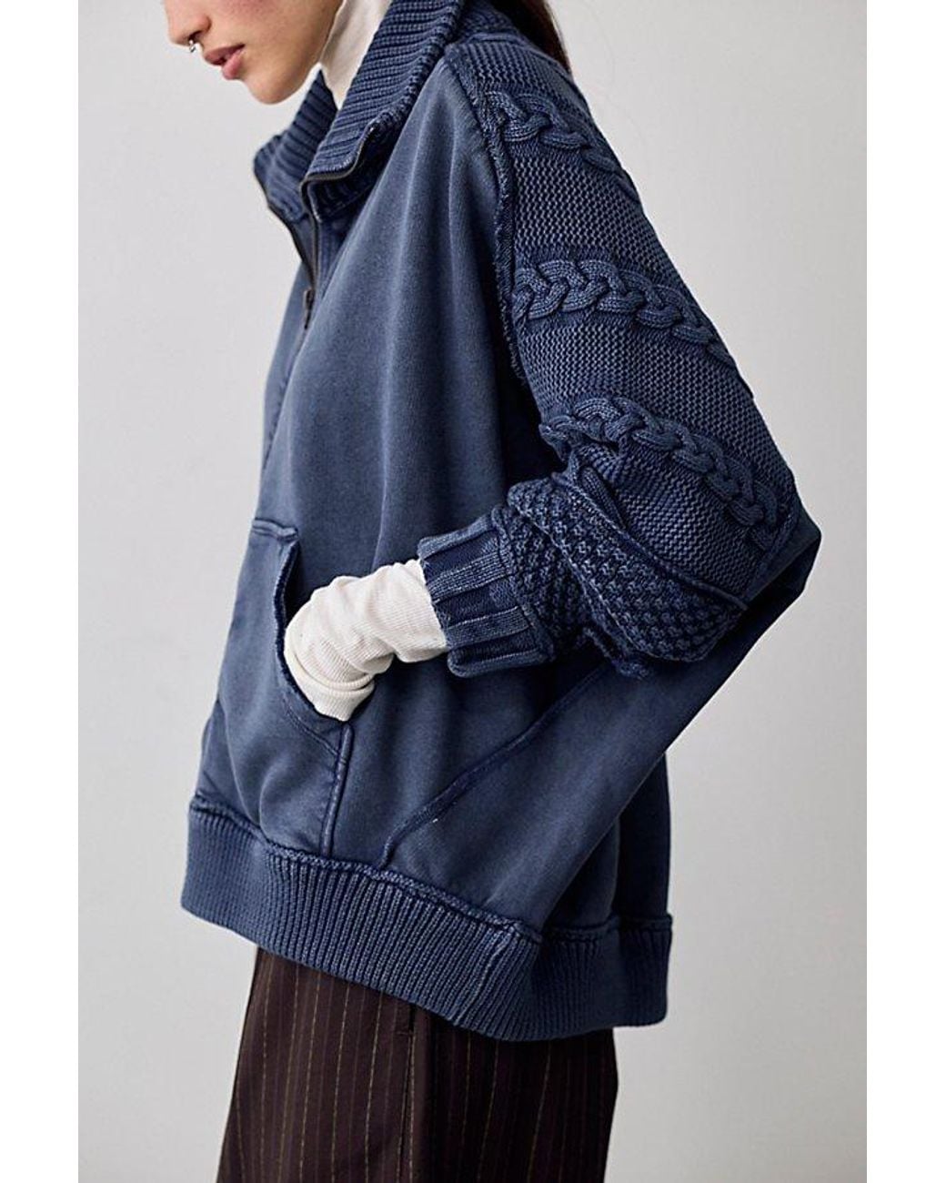Free People Blue We The Free Alyiah Cotton Swit