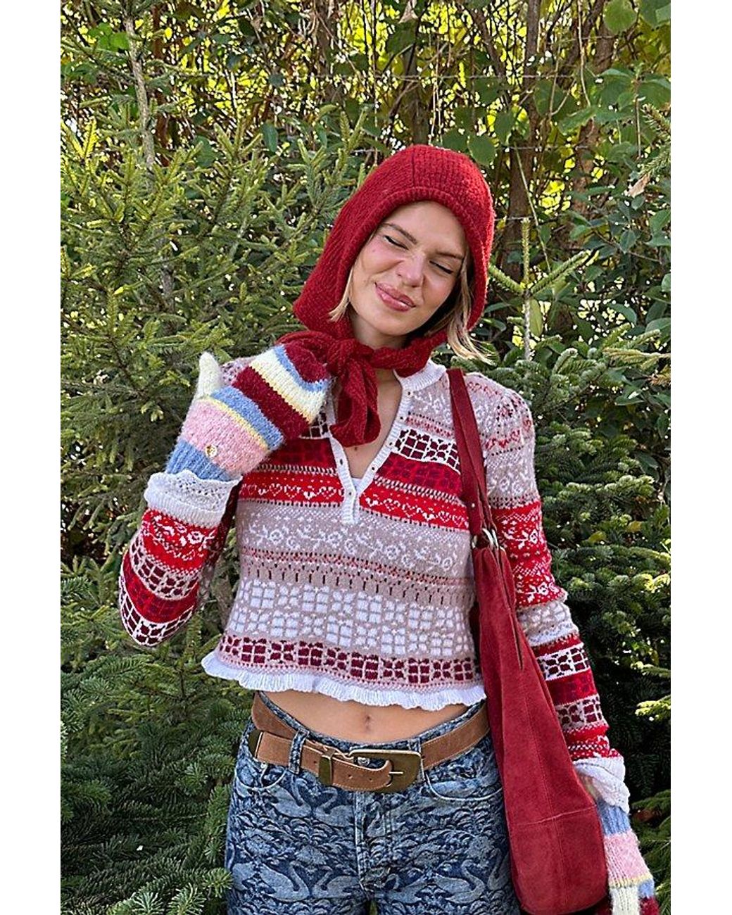 Free People Red Balabonnet