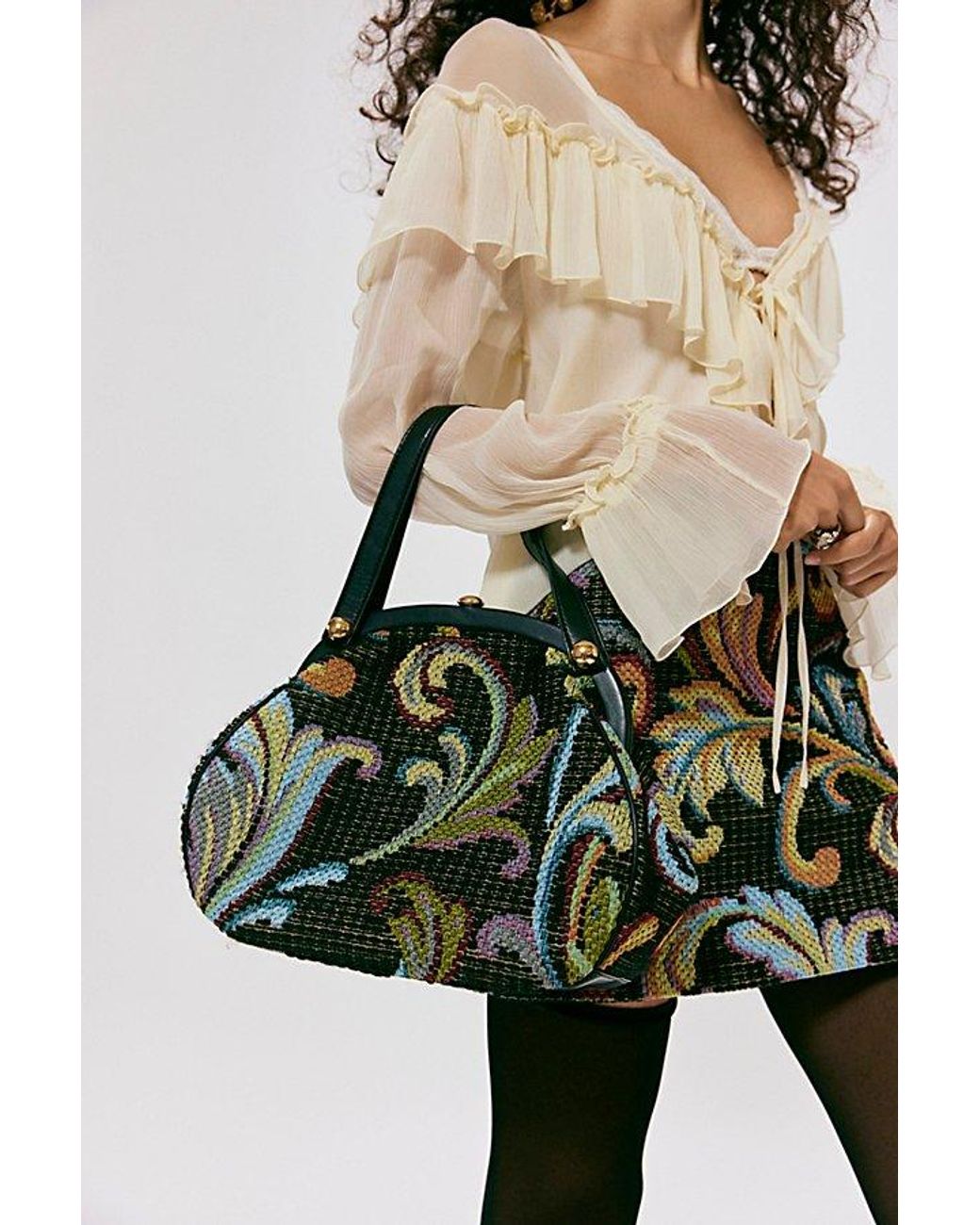 Anna Sui Metallic Tapestry Granny Bag