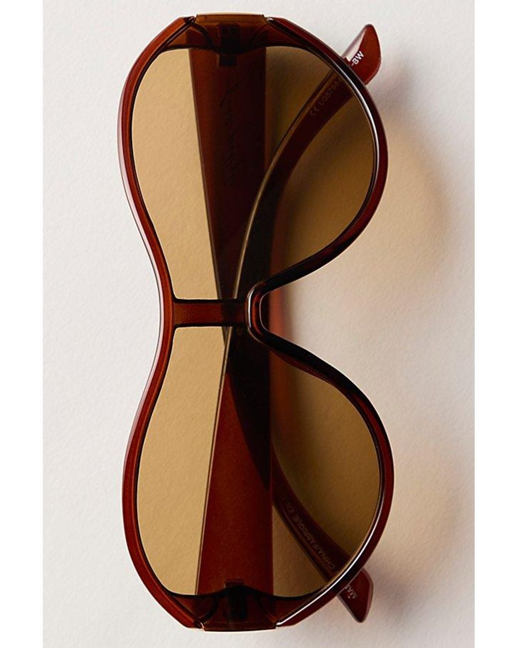Free People Brown Elsa Oversized Shield Sunglasses