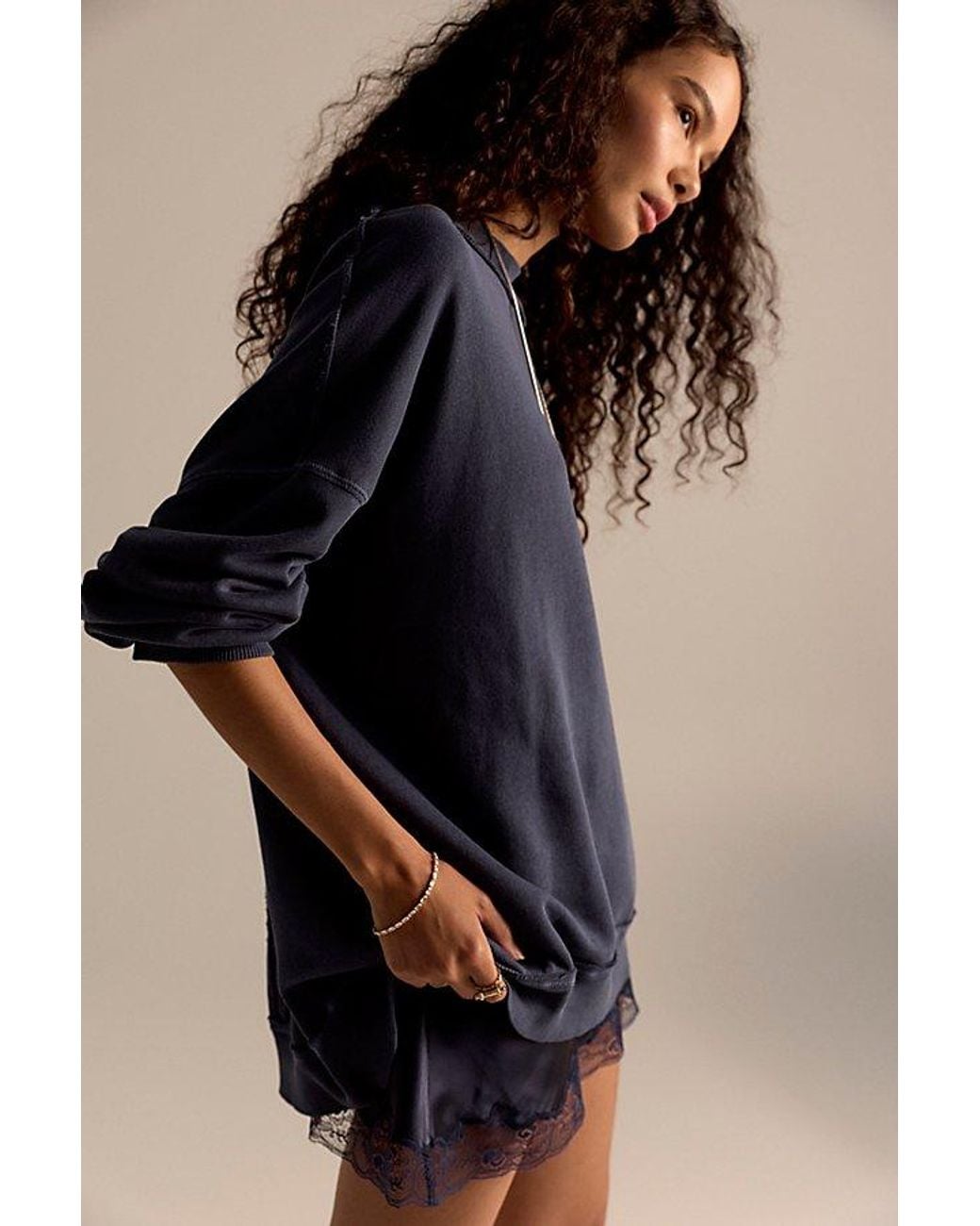 Free People Blue Palm Springs Pullover