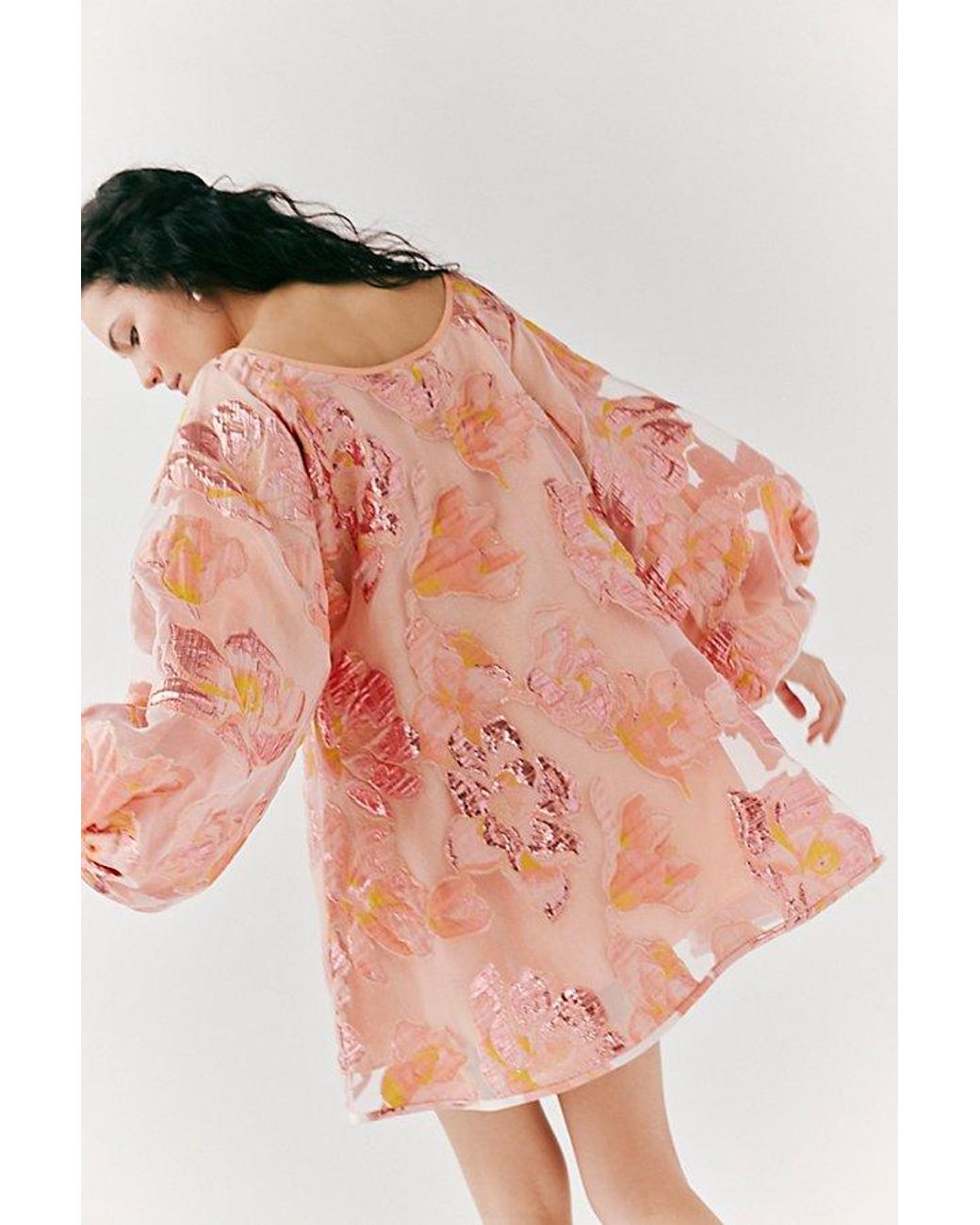 sunset magnolia floral organza dress Arianne Elmy Magnolia Floral Good Luck Dress