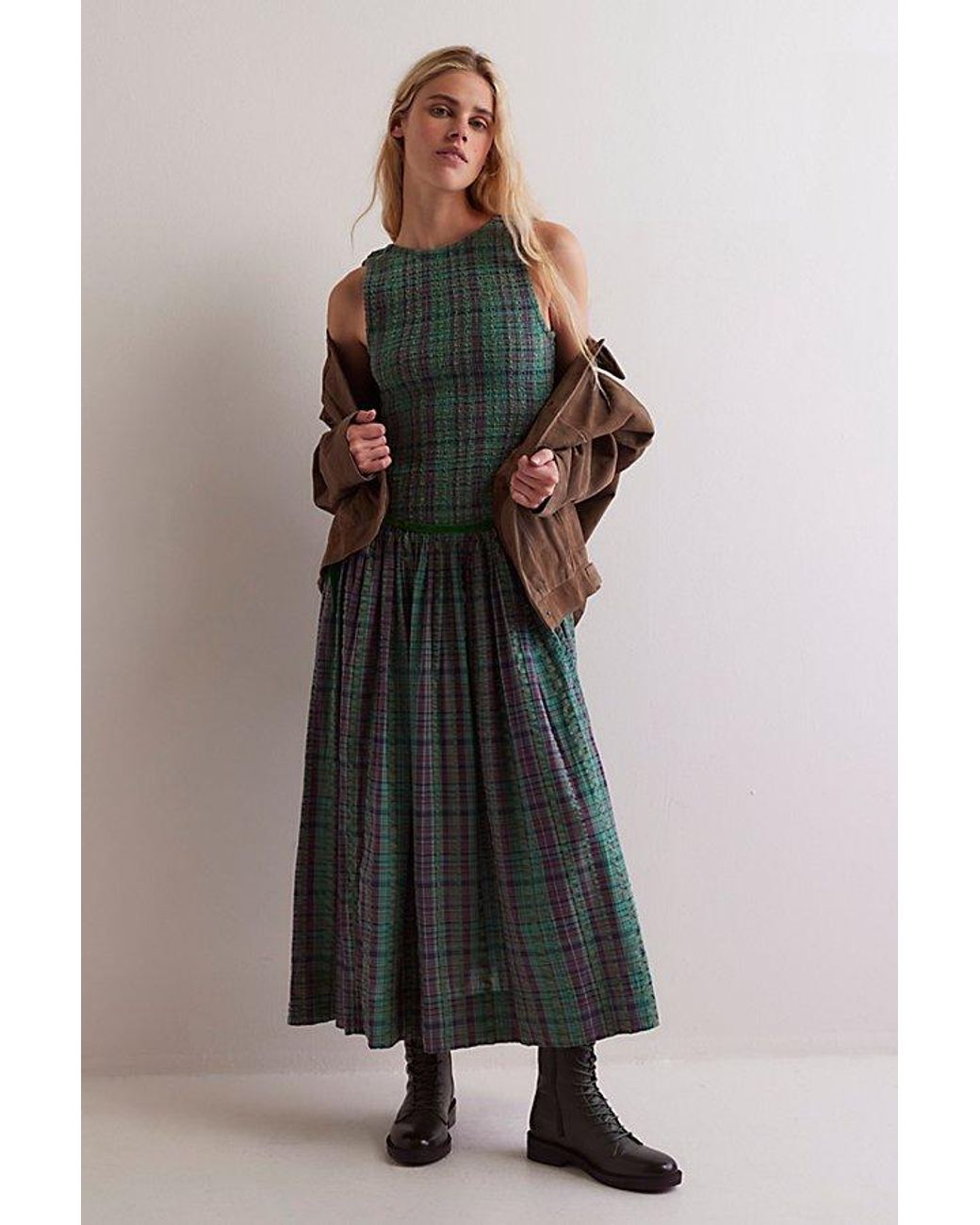 Free People Nightingale Plaid Midi Dress | Lyst Free People Nightingale Plaid Midi Dress | Lyst