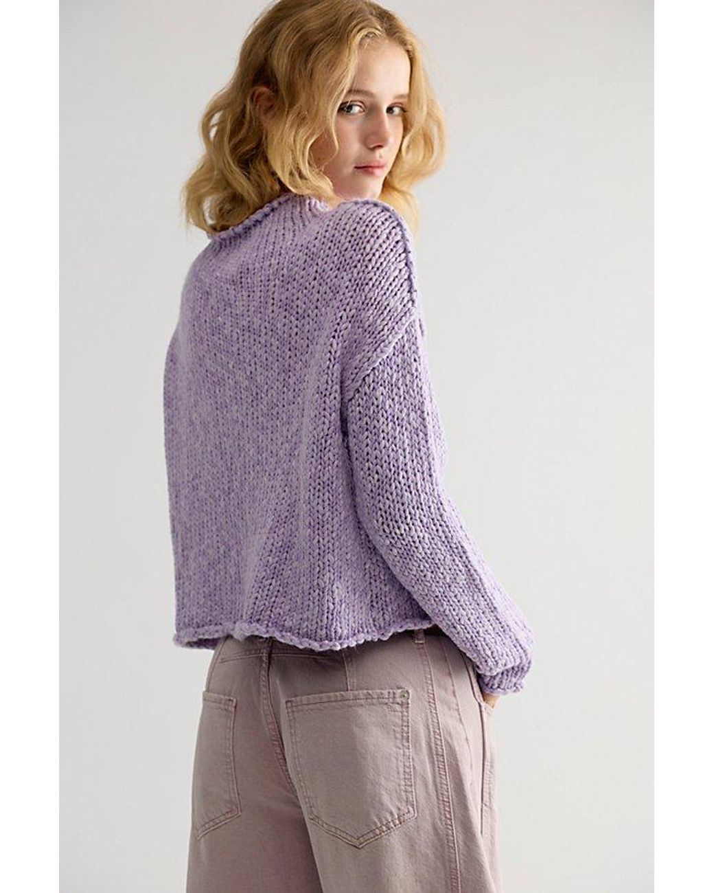 Free People Purple Opal Rollneck Knit Sweater