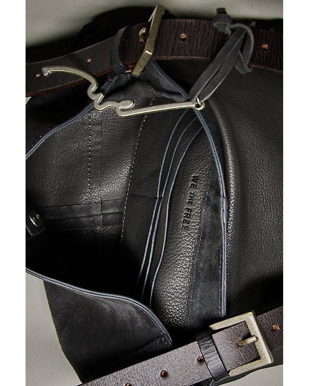 Free People Black Parker Suede Shoulder Bag