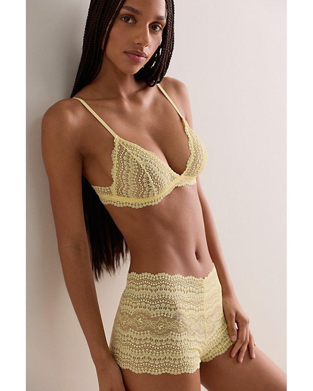Intimately By Free People Multicolor This Or That Lace Plunge Triangle Bralette By