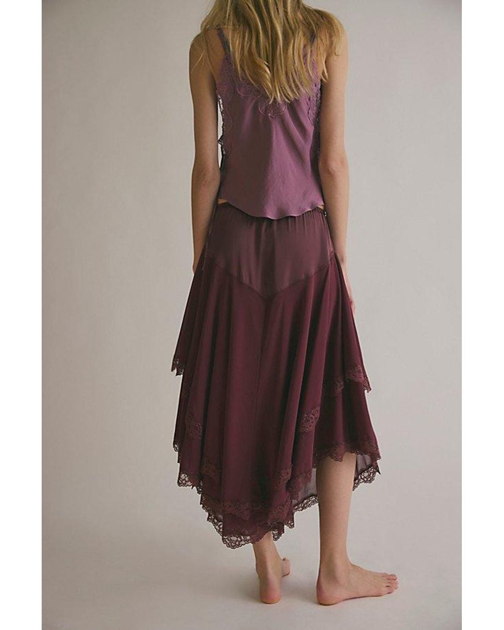 Free People Brown It's Romantic Half Slip By