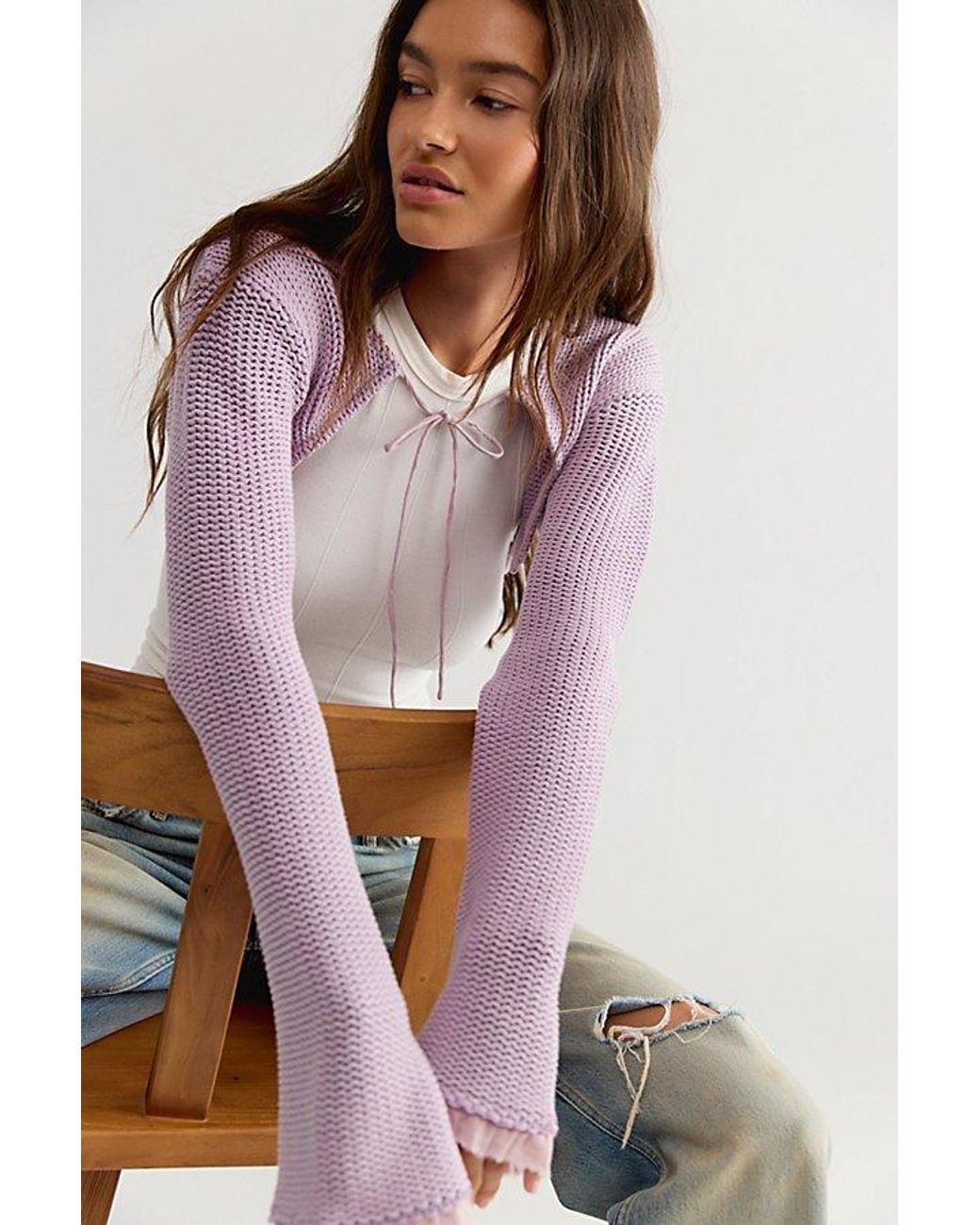 Free People Multicolor Dafne Knit Cropped Bolero Sweater