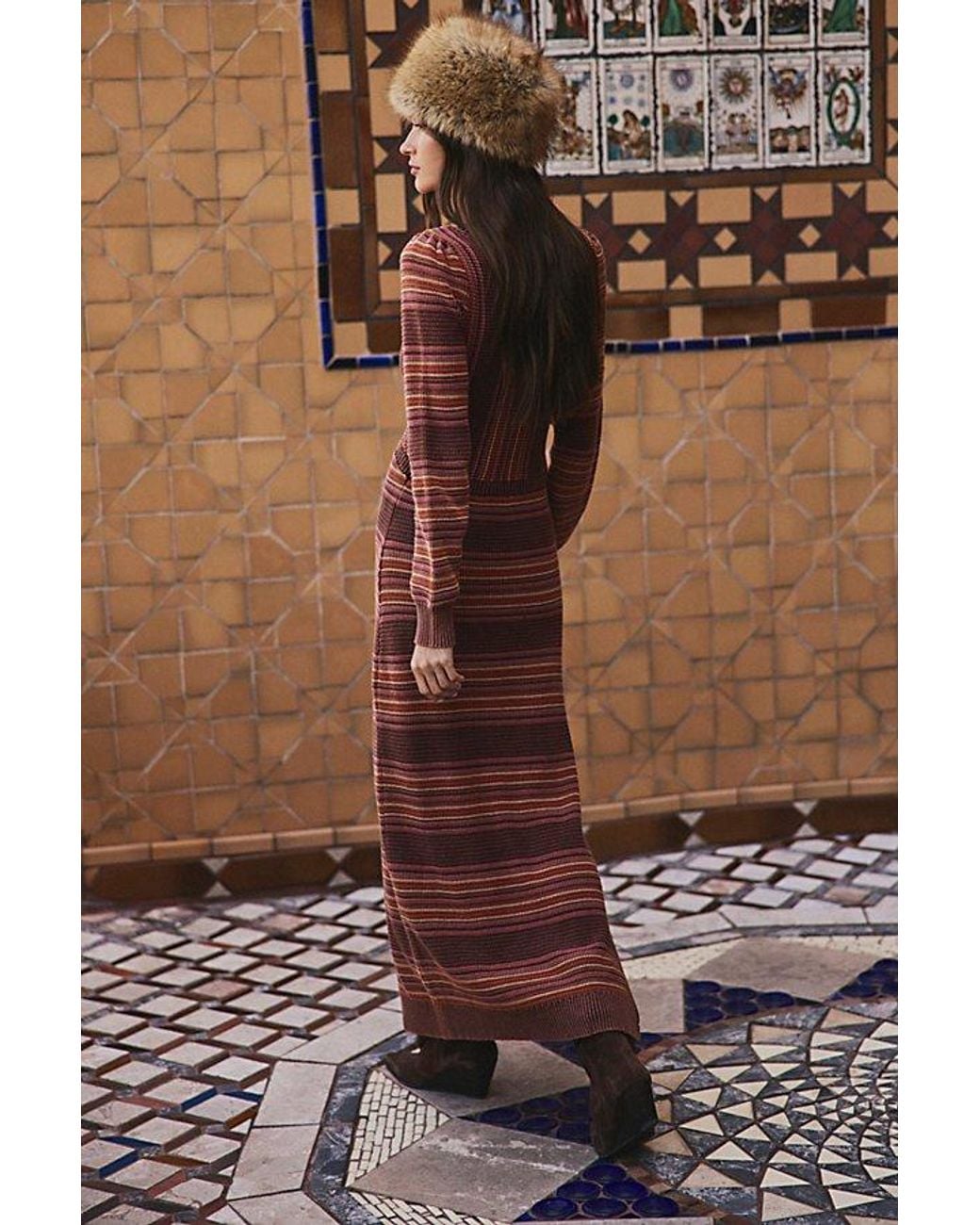Free People Blue Hollis Striped Maxi Dress