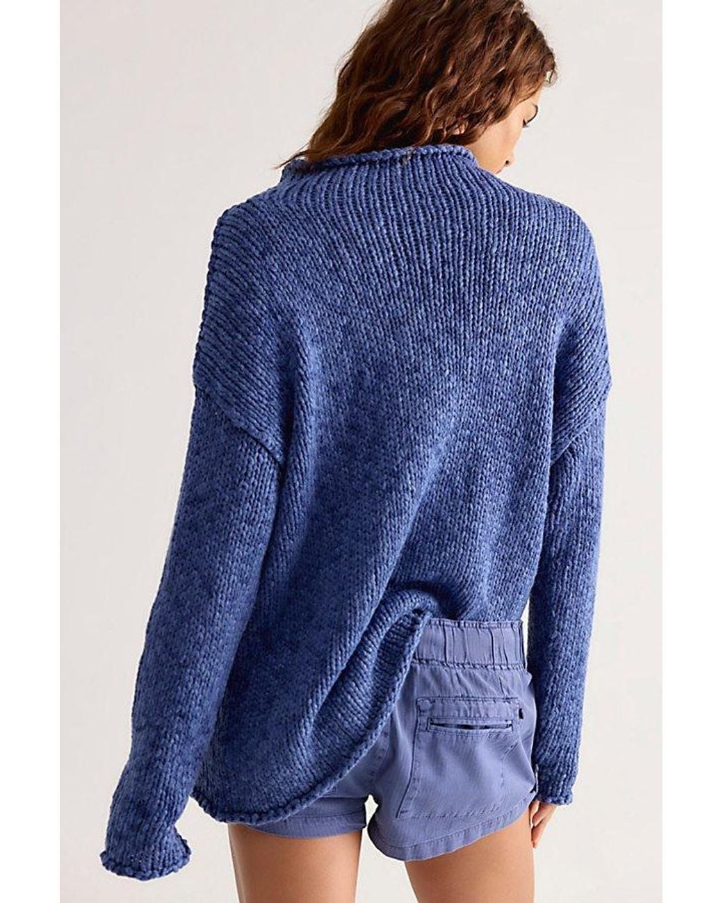 Free People Blue Opal Rollneck Knit Tunic