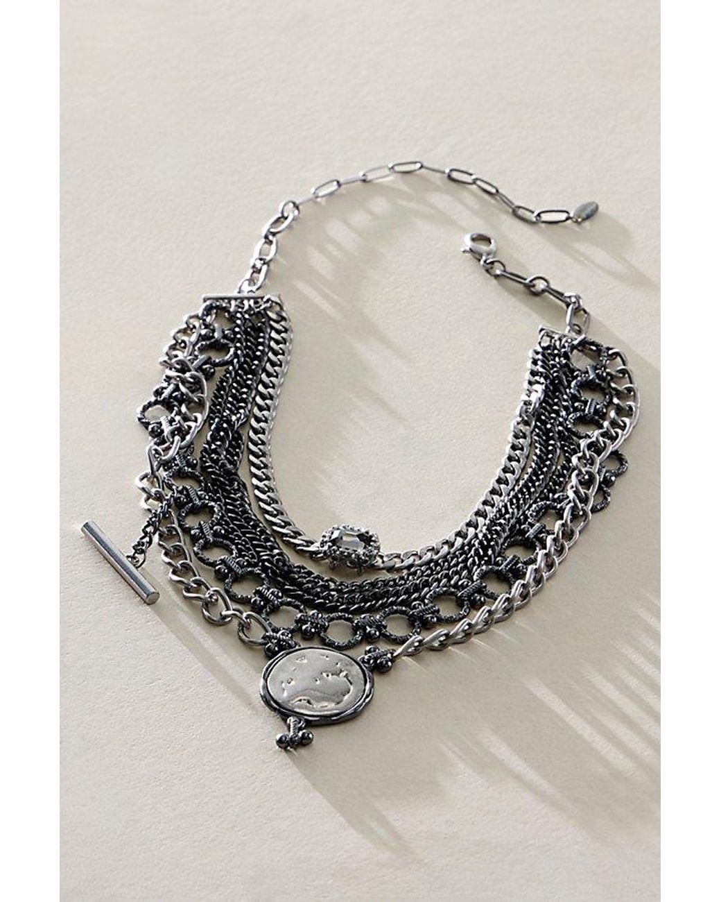 Free People Black Isolde Layer Necklace