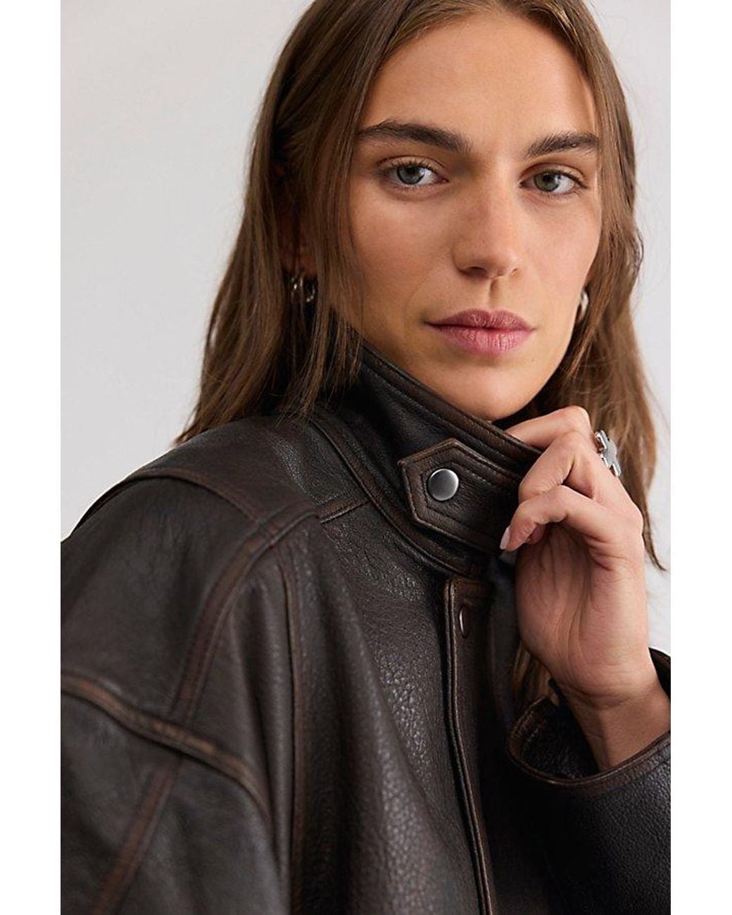 Agolde Black Danver Moto Leather Jacket