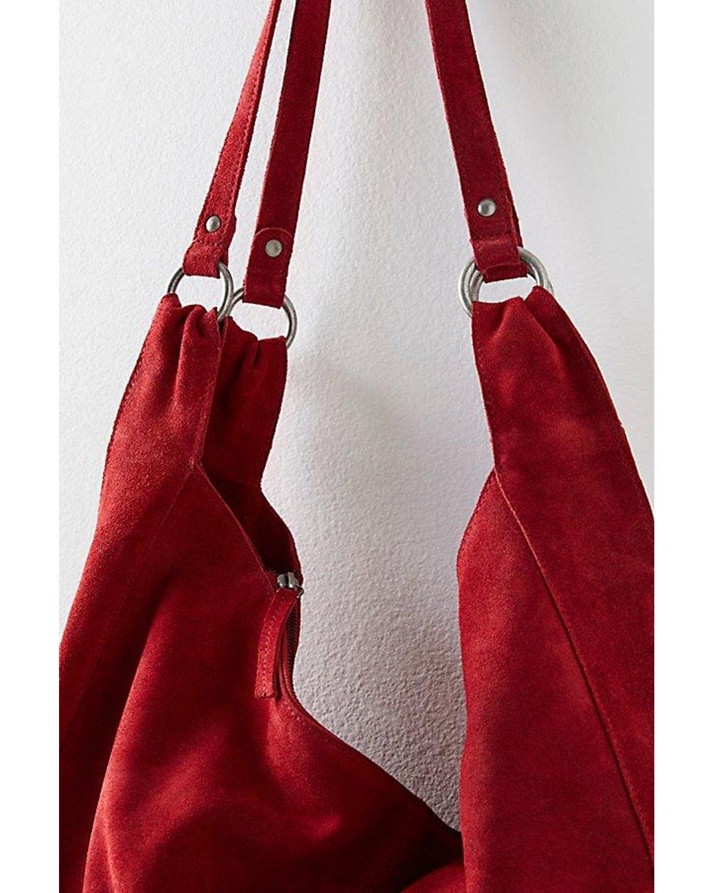 Free People Red Roma Suede Tote Bag