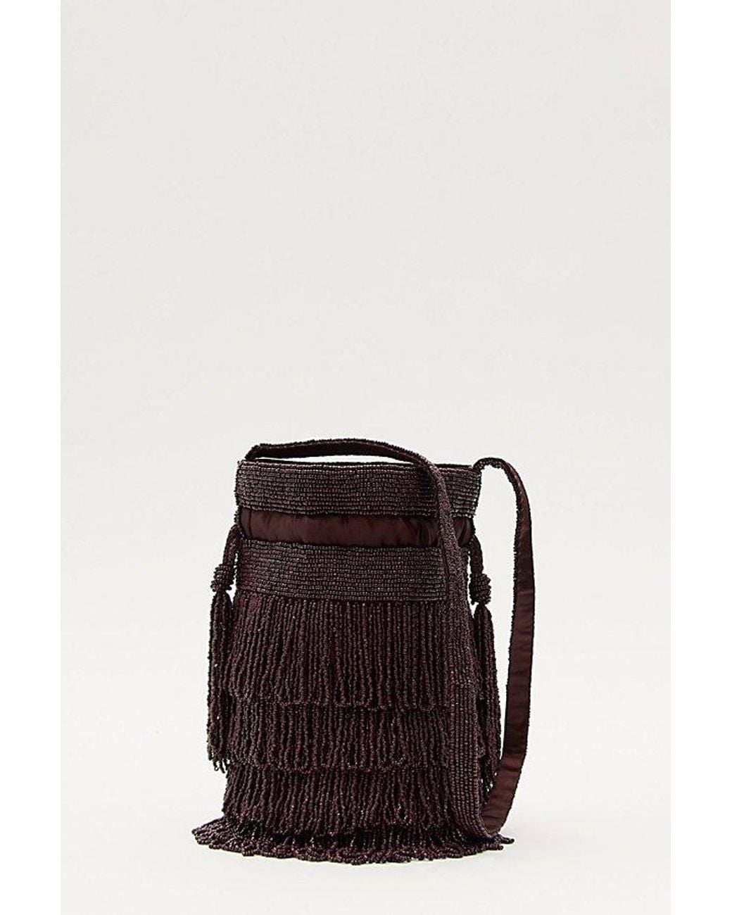 Free People White Luna Luna Beaded Crossbody Bag