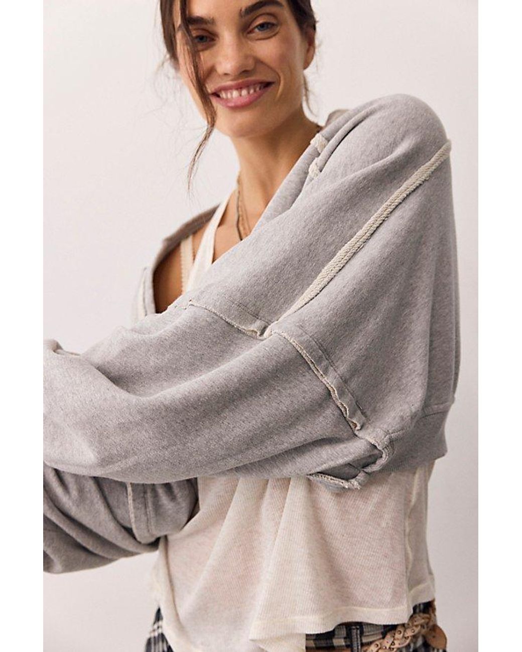 Free People Gray Shrug It Off Sweatshirt