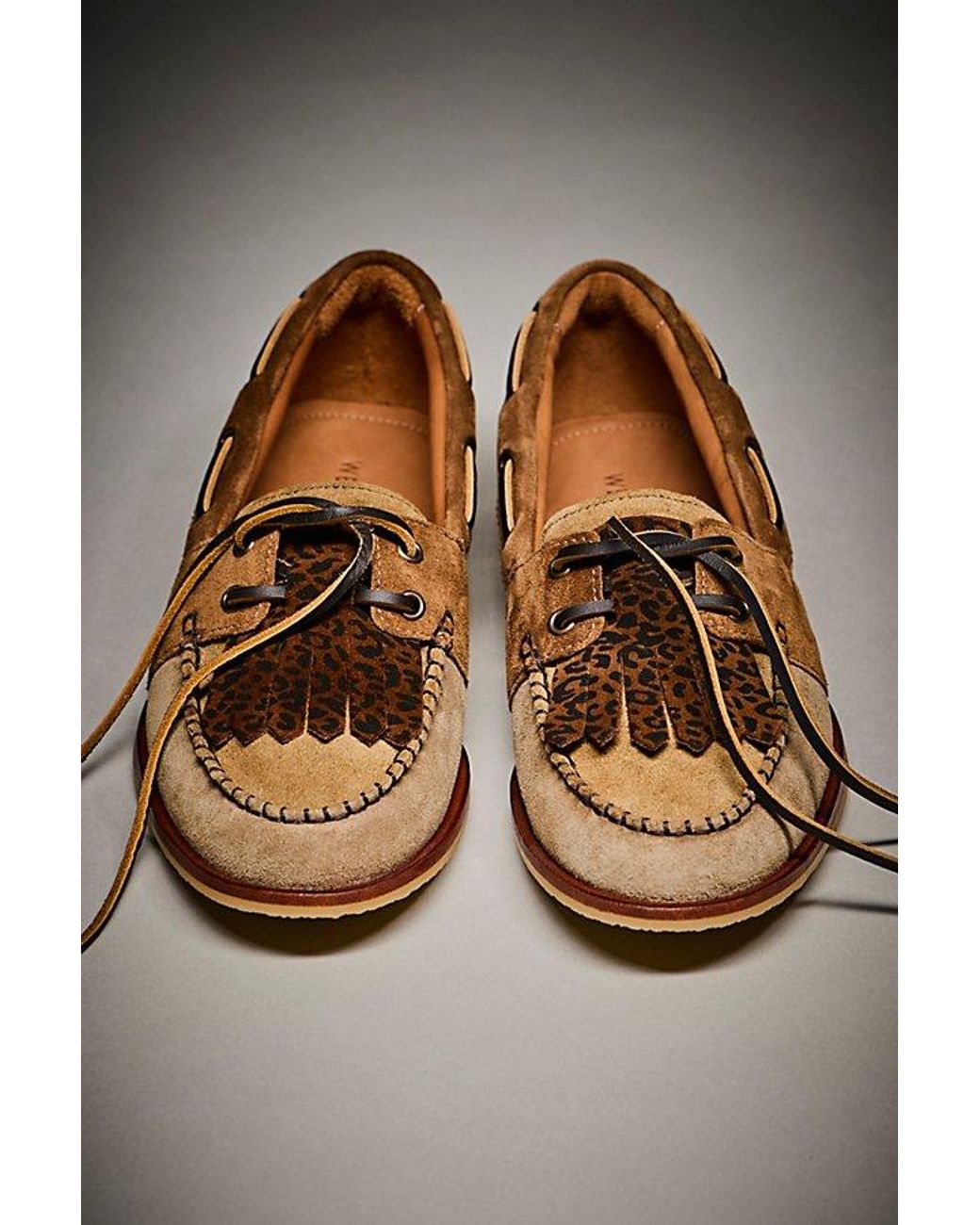 Free People Brown Benny Interchangeable Boat Shoes Shoe