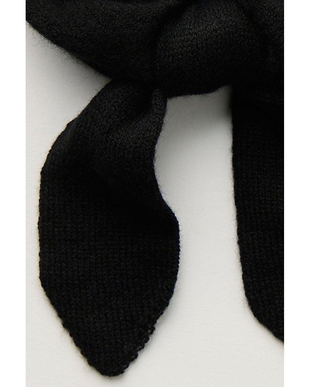 Free People Black Cashmere Knot Scrunchie