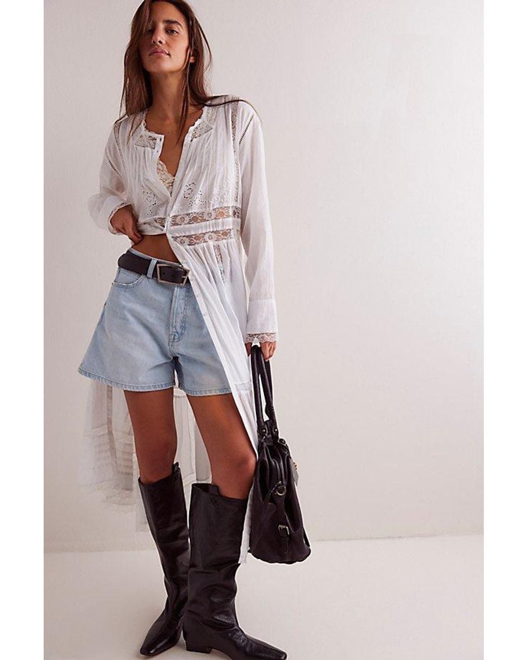 Free People Emerson Equestrian Boots in Black | Lyst