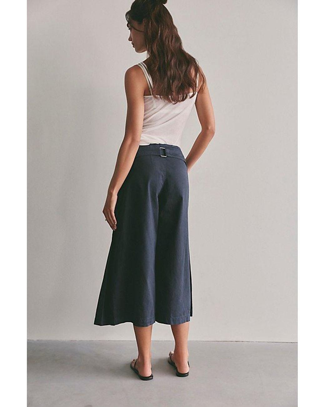 Free People Black Two Step Crop Chino Pants