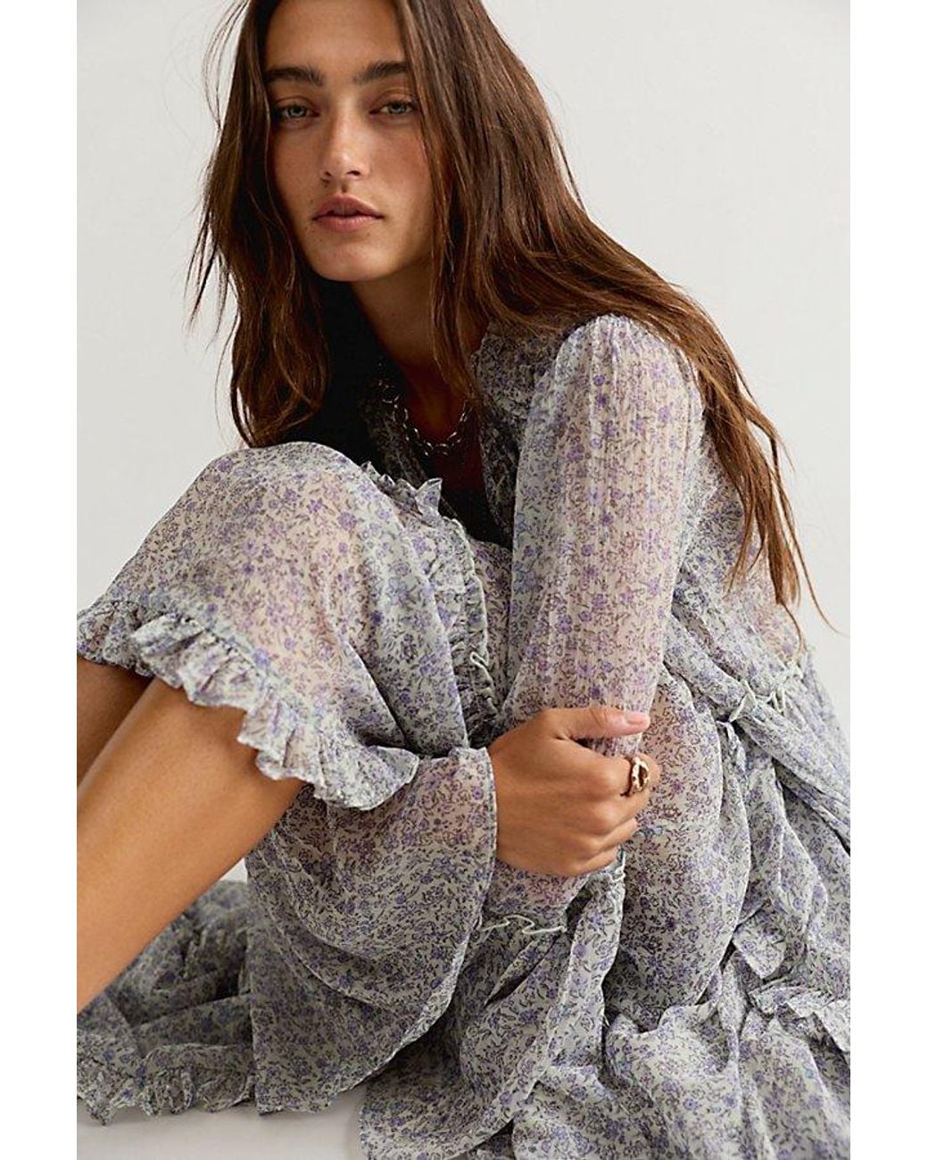Free People Blue Weeping Willows Maxi Dress