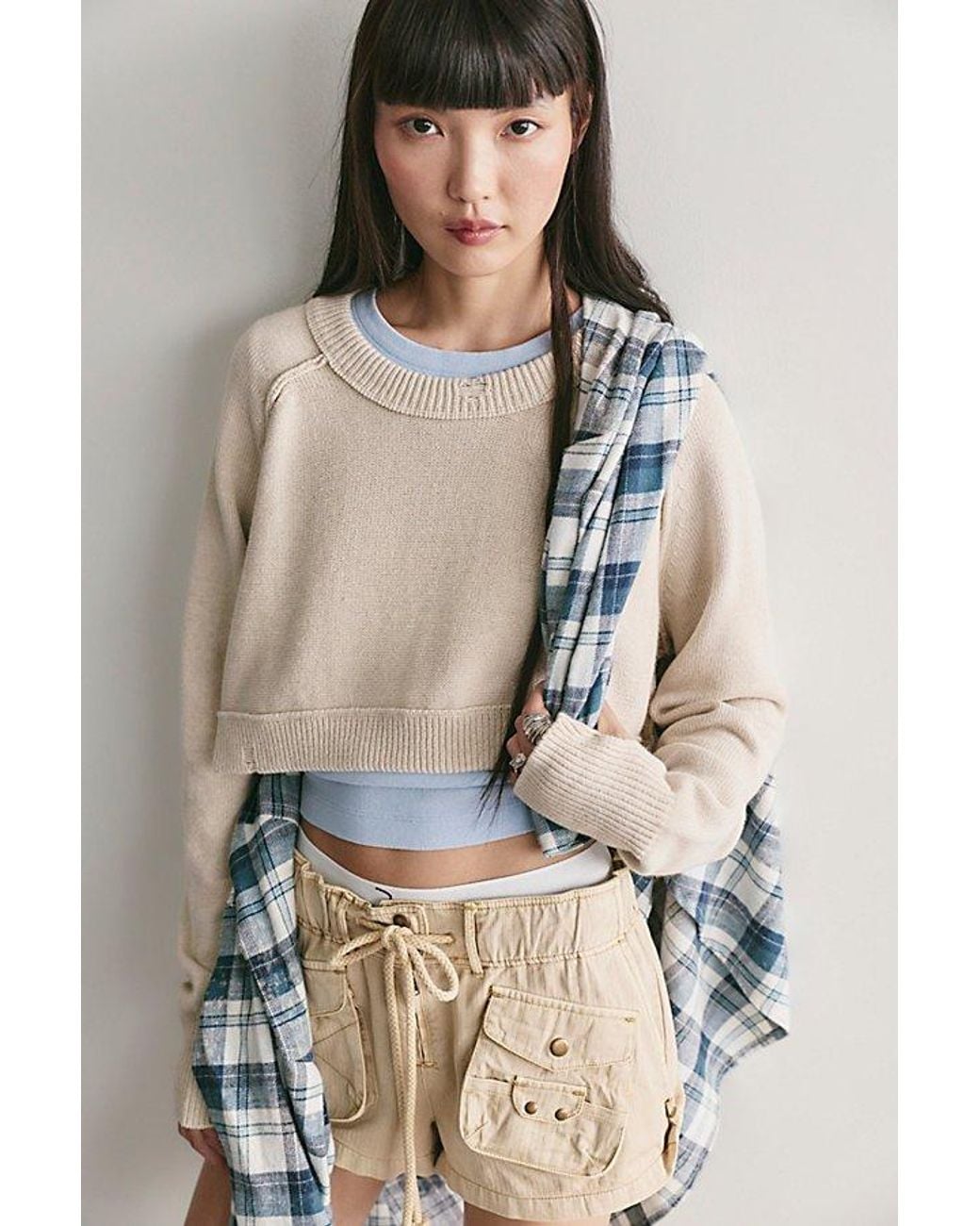 Free People Brown Tennessee Cropped Pullover