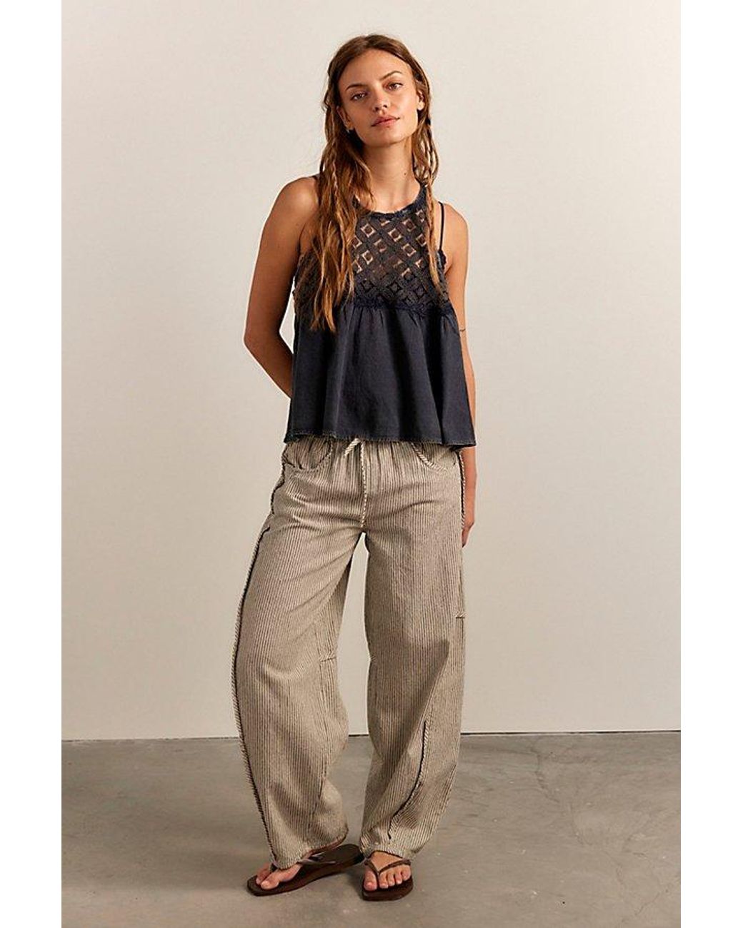Free People Blue Wandering Light Top