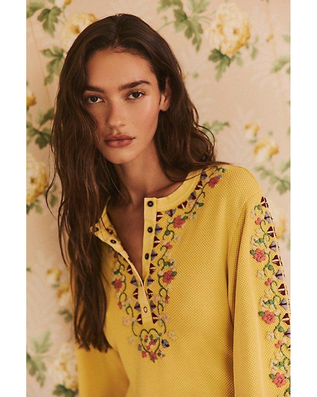 Free People Yellow Freeze Frame Tee Midi Dress