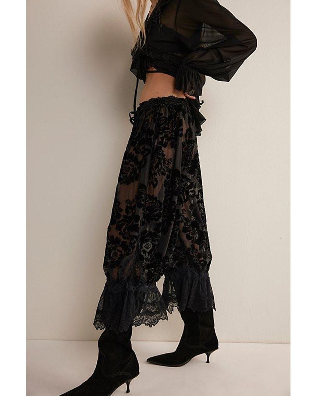 Free People Forever Young Burnout Pants in Black | Lyst
