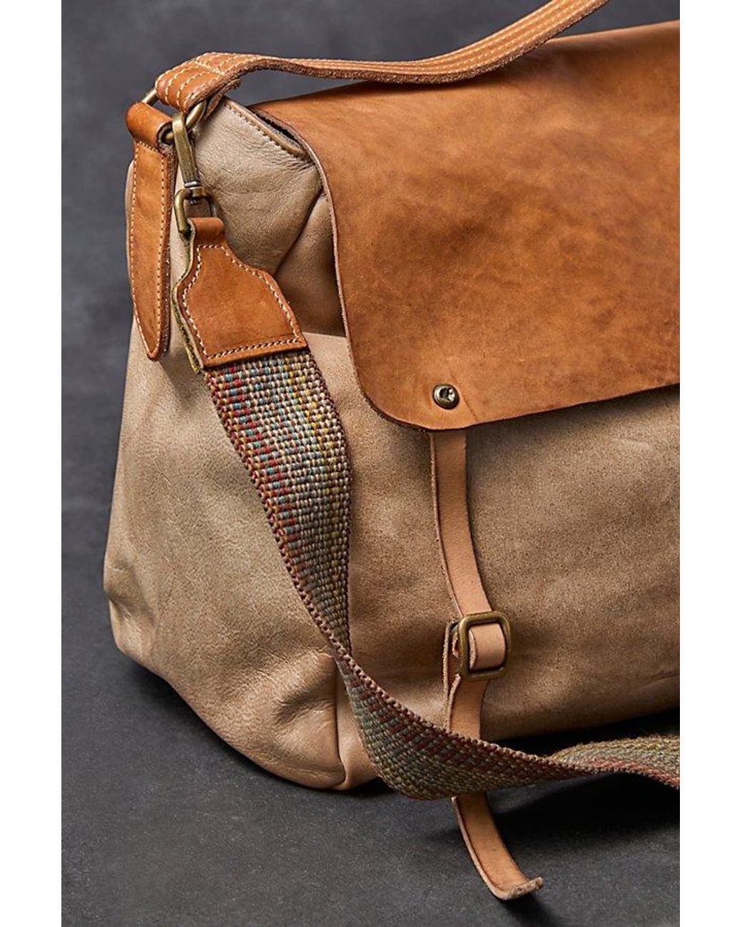 Free People Brown Benton Messenger Bag