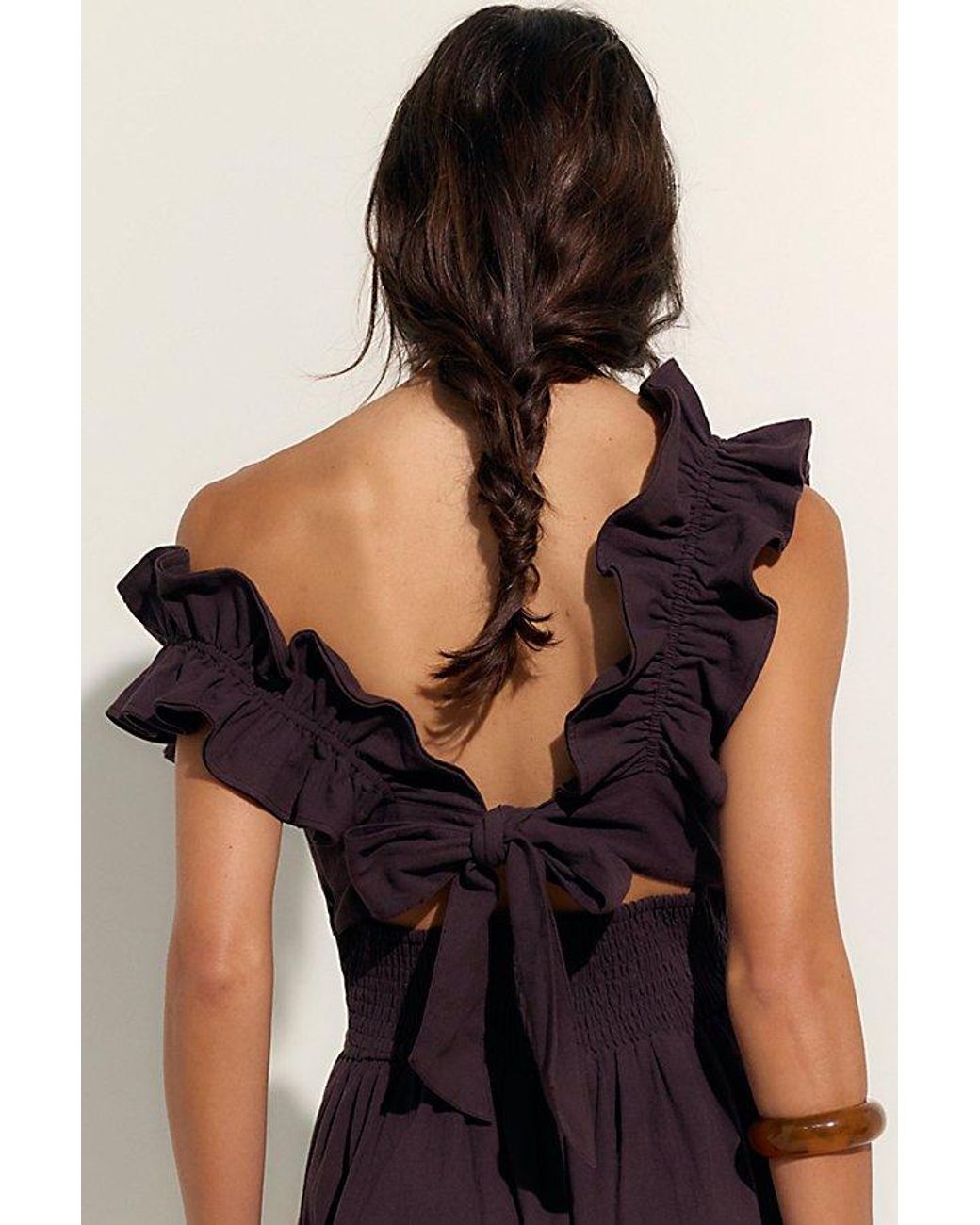 free-est Purple Ruffle It Up Midi Dress By