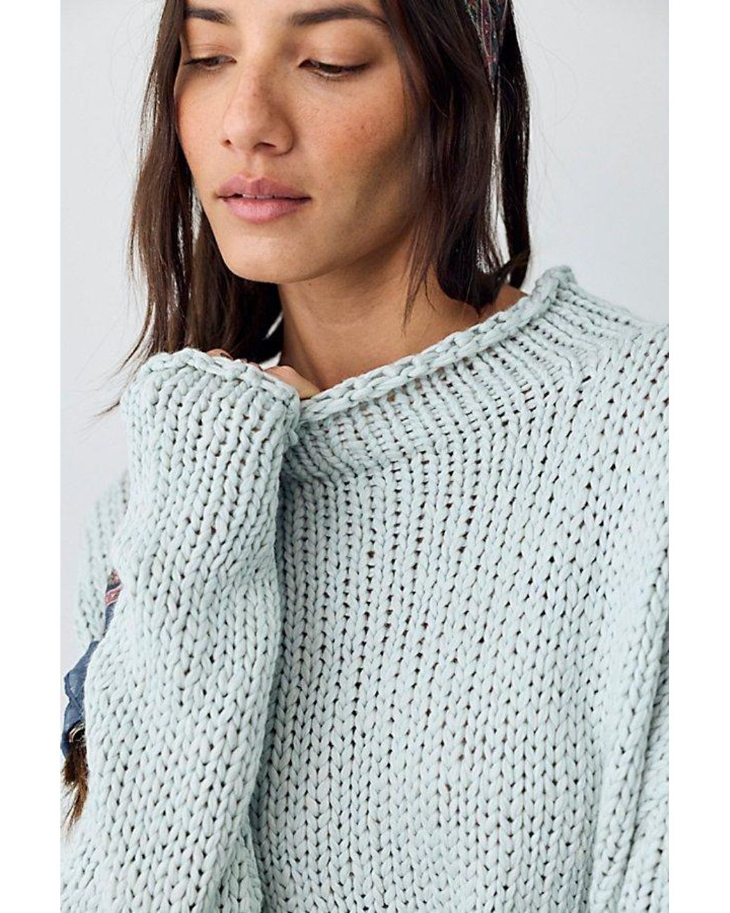 Free People Gray Opal Rollneck Knit Jumper