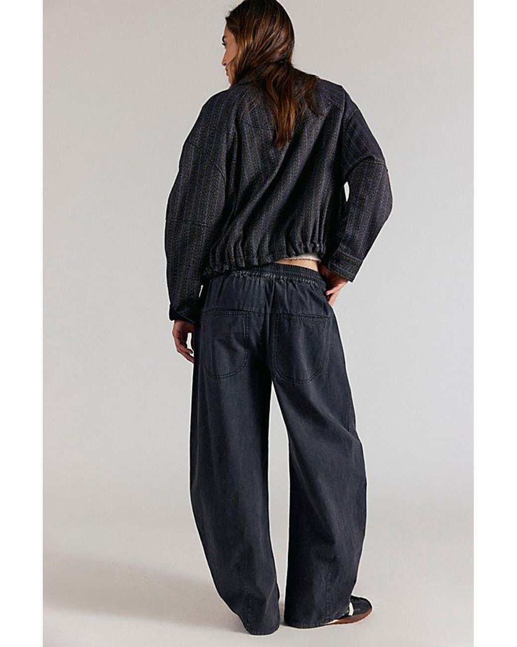 Free People Blue Lex Pull-On Barrel Pants