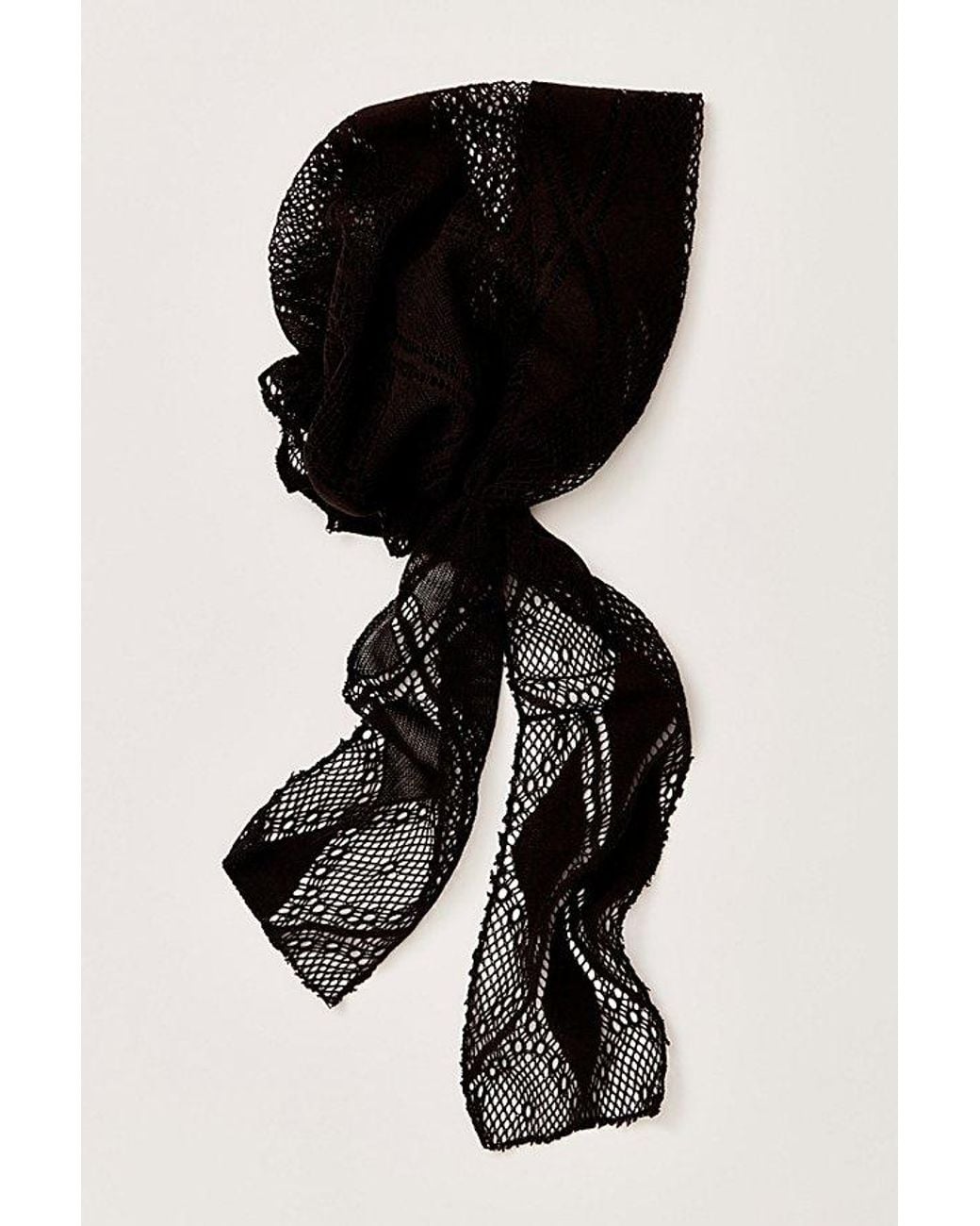 Free People Black Mellody Hair Scarf
