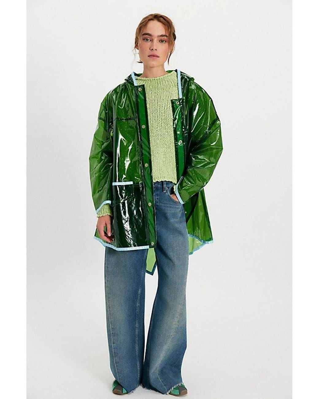 Free People Green Xanadu Magic Raincoat Jacket