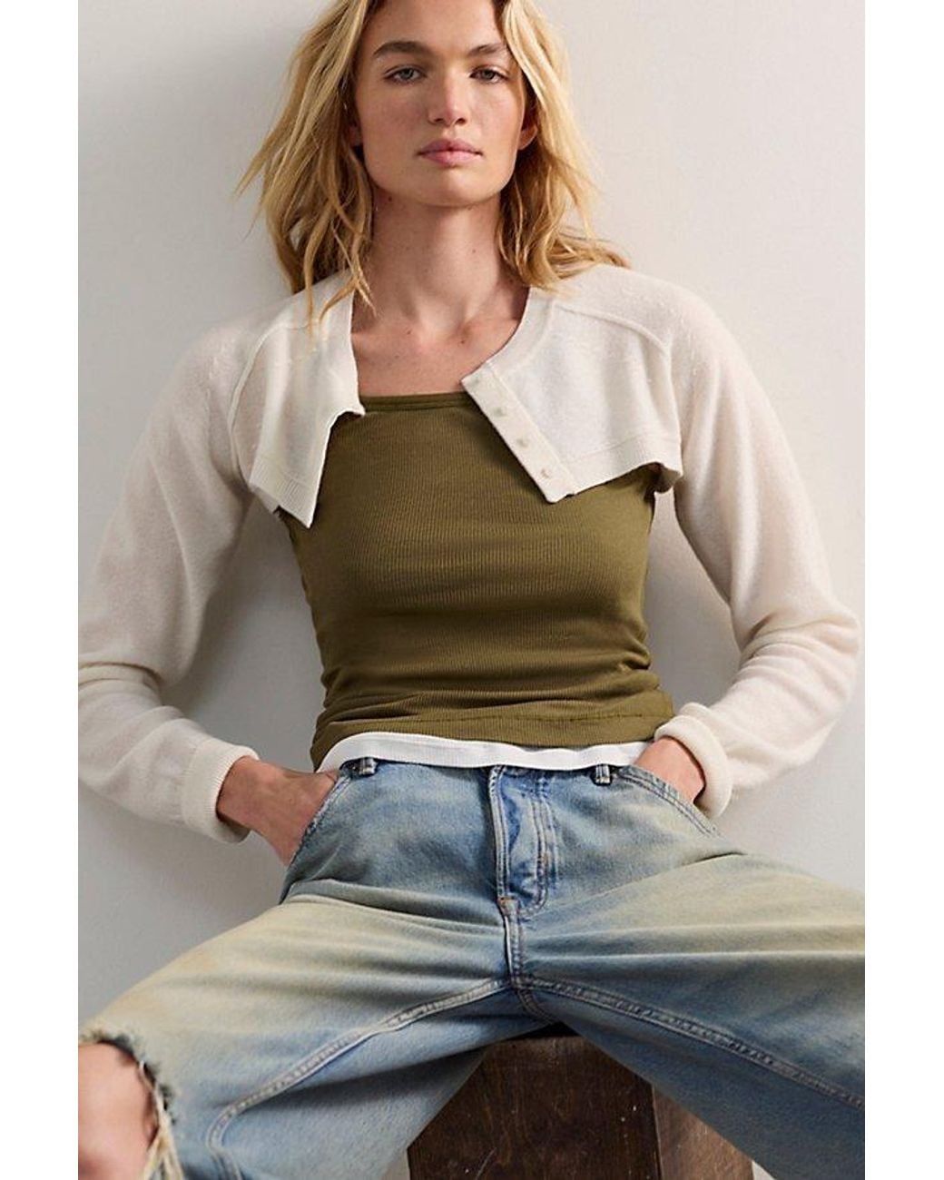 Intimately By Free People Green Throw It On Tank Top By