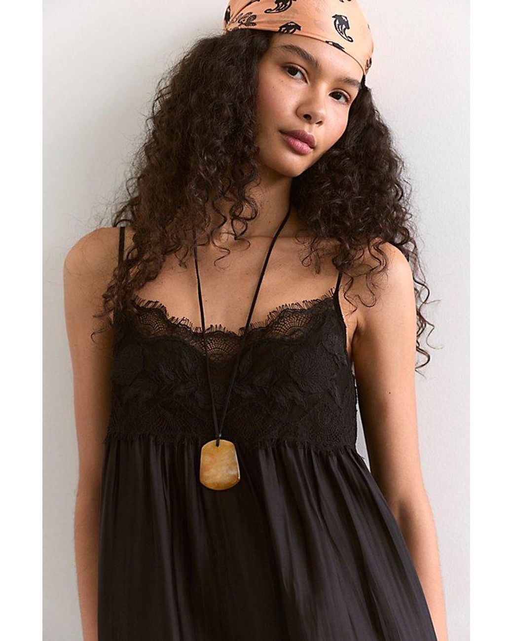 Intimately By Free People Black Table For Two Midi Slip Dress By