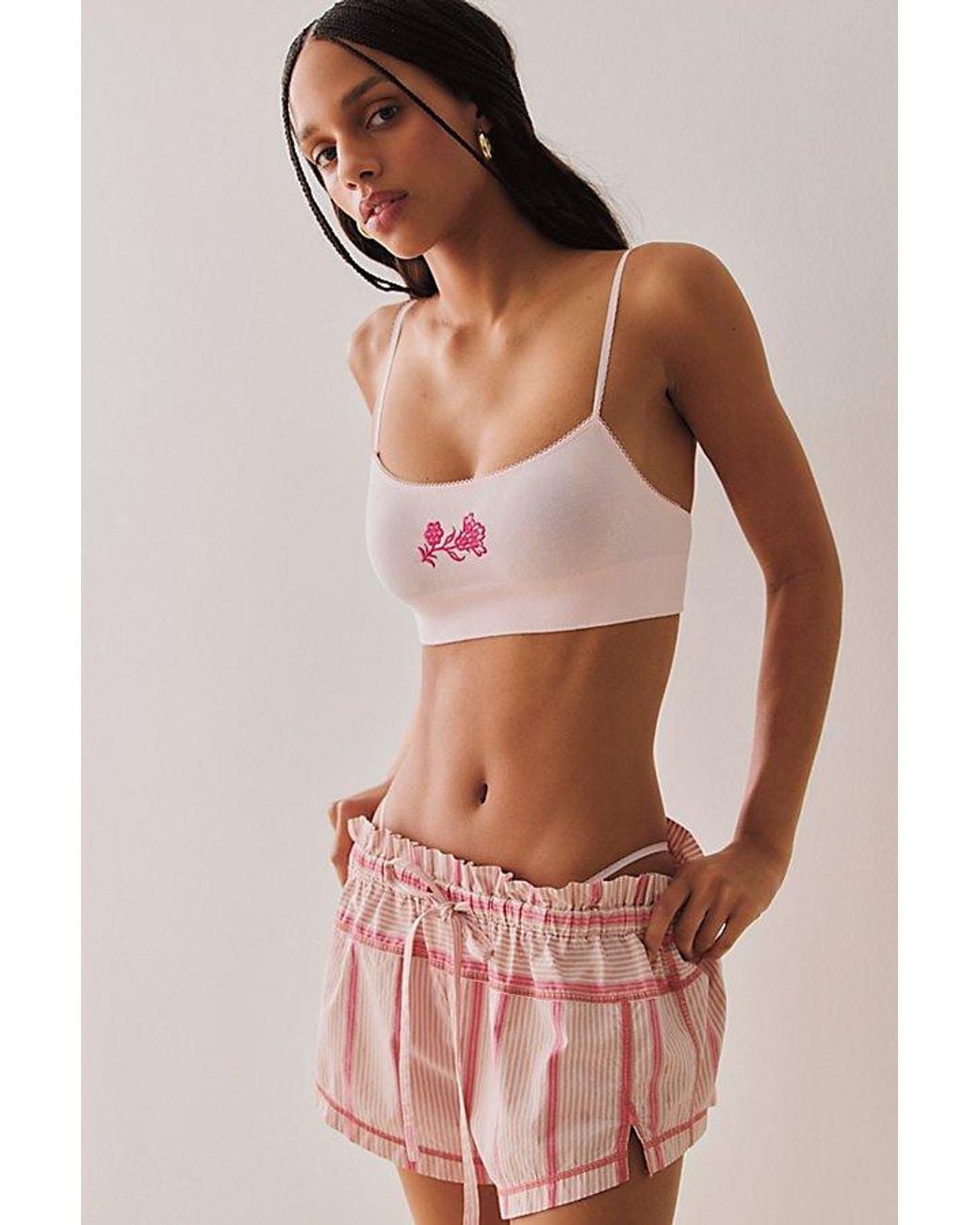 Intimately By Free People Pink Call Me Cute Longline Bralette By