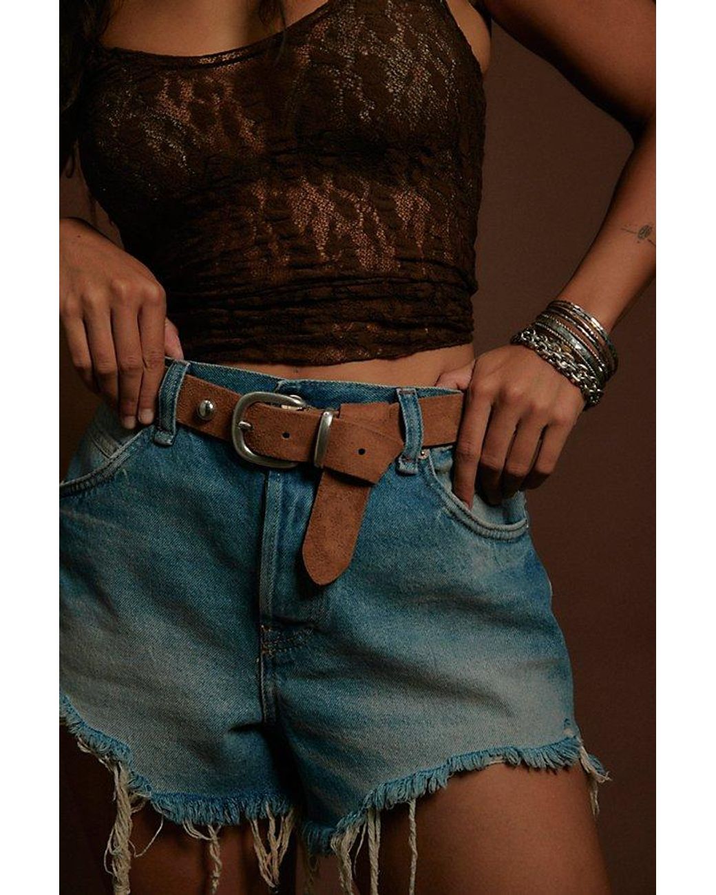 Free People Multicolor Rhodes Suede Belt