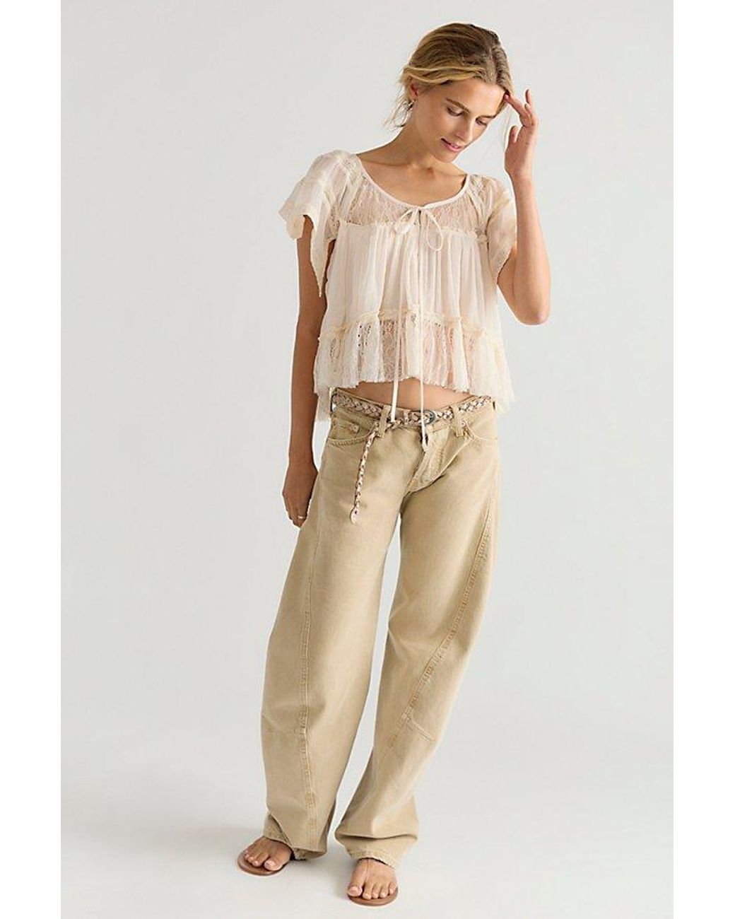 Free People Green Teddy Top