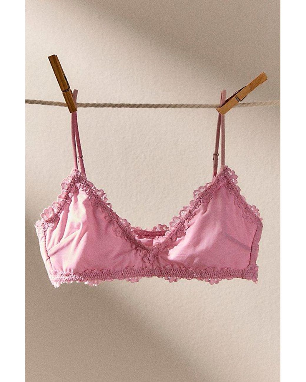 Intimately By Free People Brown Charlie Lace Microfiber V-Neck Bralette By