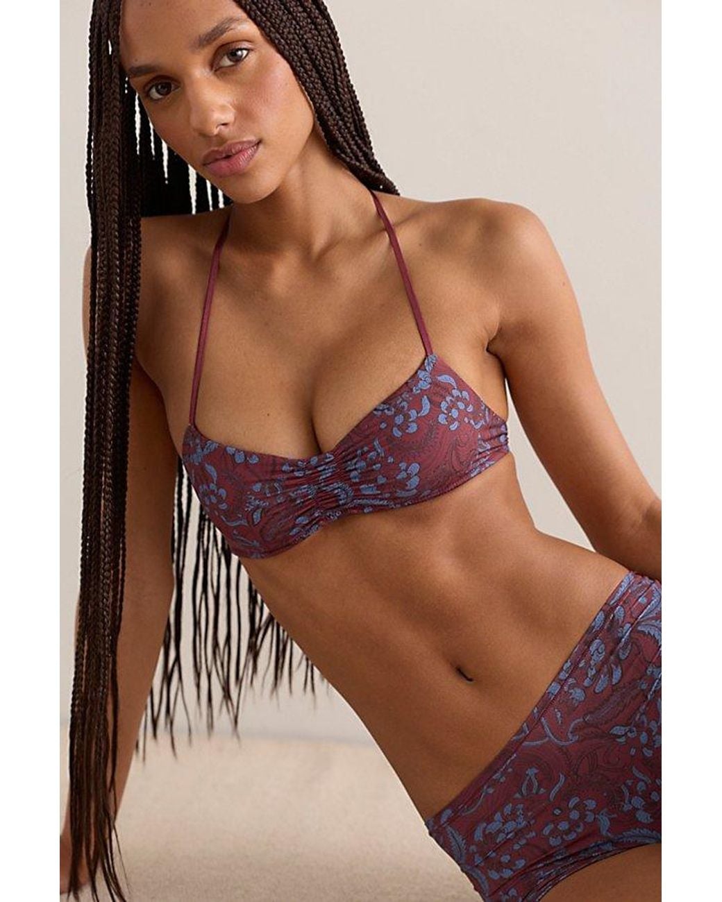 Intimately By Free People Brown Charlie Microfiber Printed Bralette By
