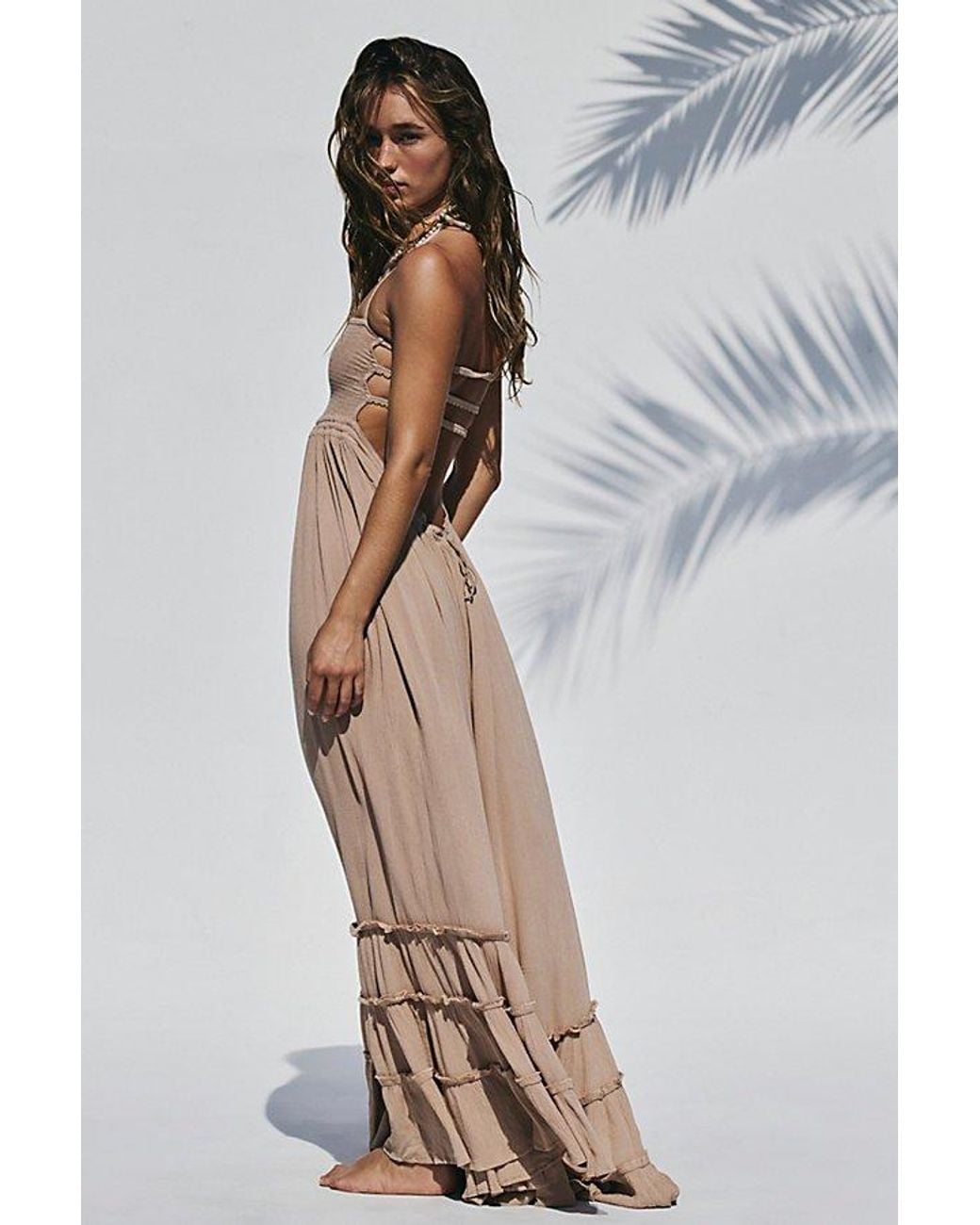 Free People Extratropical Jersey Maxi Dress in Brown | Lyst