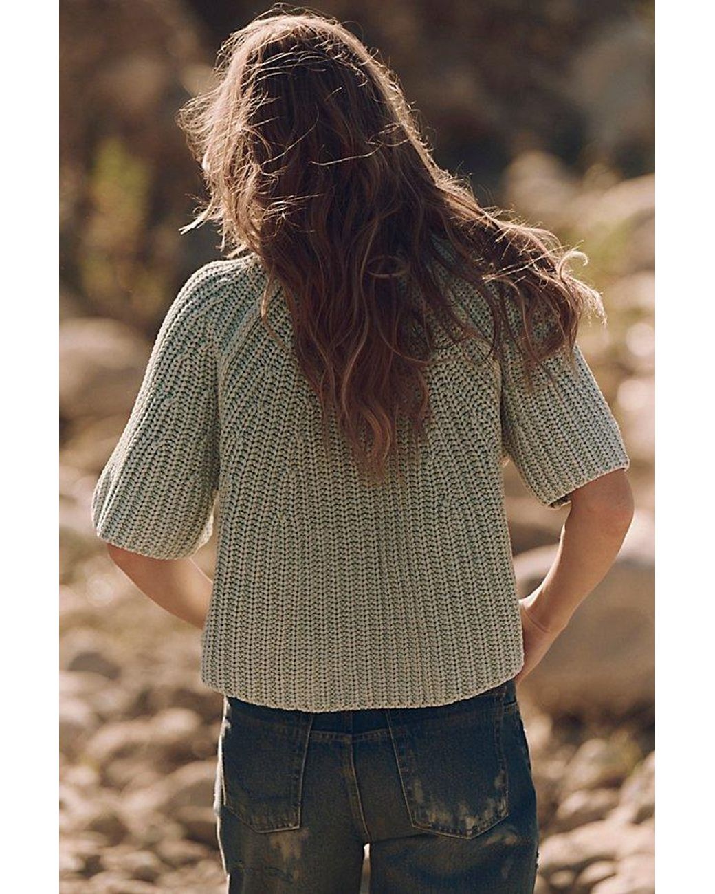 Free People Brown Amy Cotton Sweater Tee